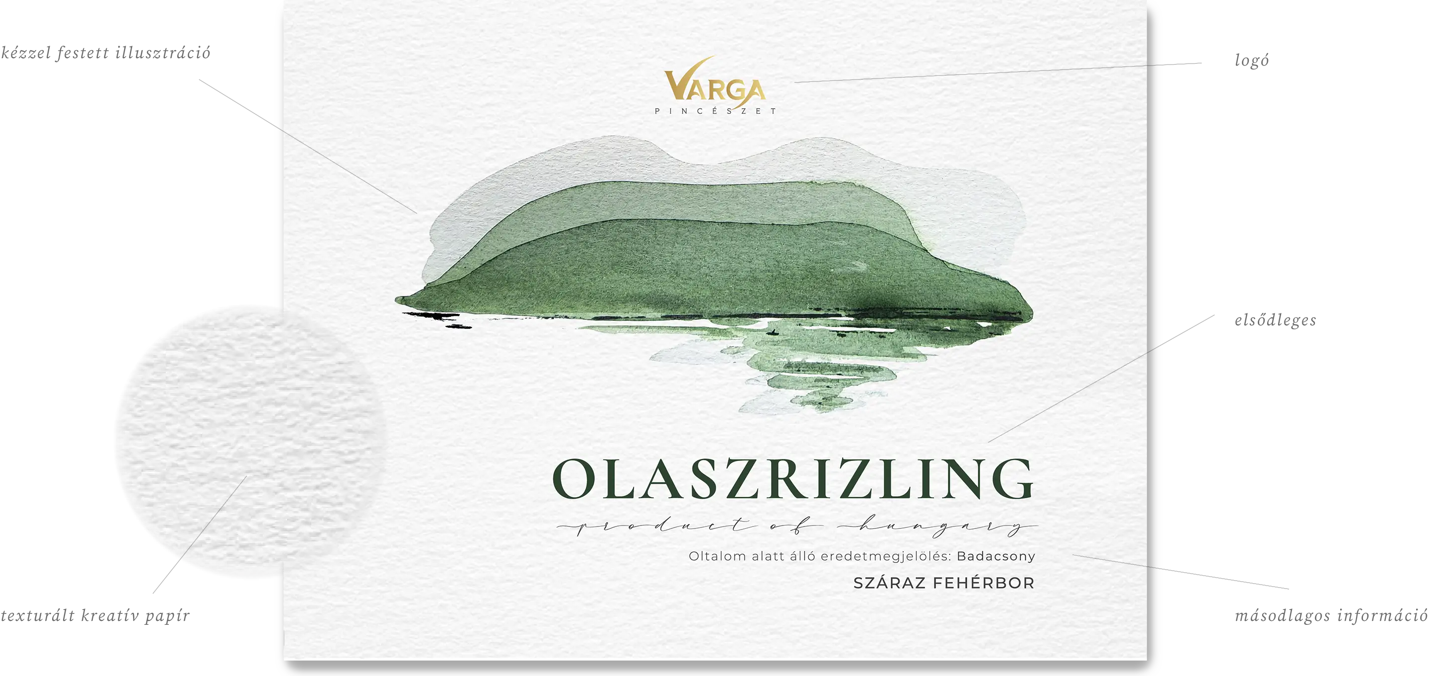 Varga Pincészet Olaszrizling címke
